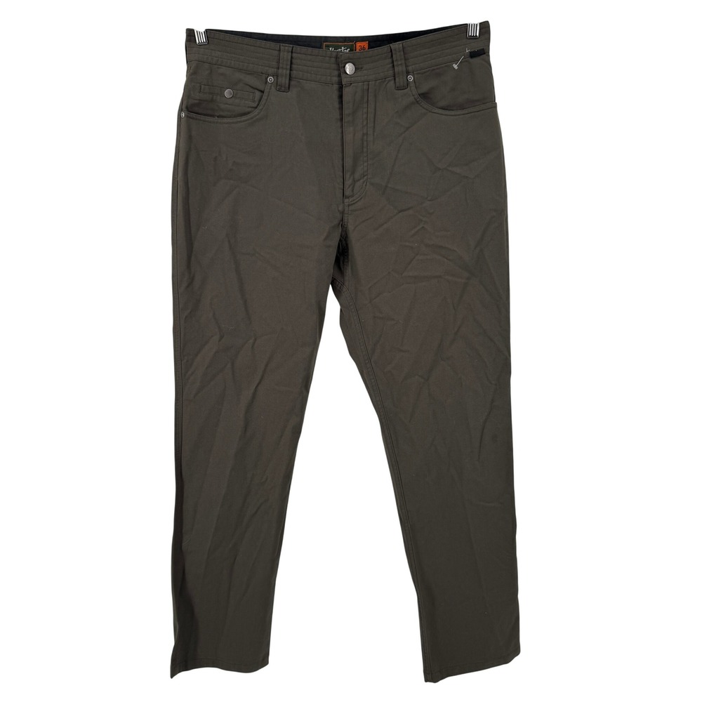Howler Bros ATX Work Pants Mens 36x32 Olive Brown Cordura Stretch Straight Leg